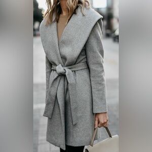 Ann Taylor Shawl Collar Belted Wool Blend Winter Coat